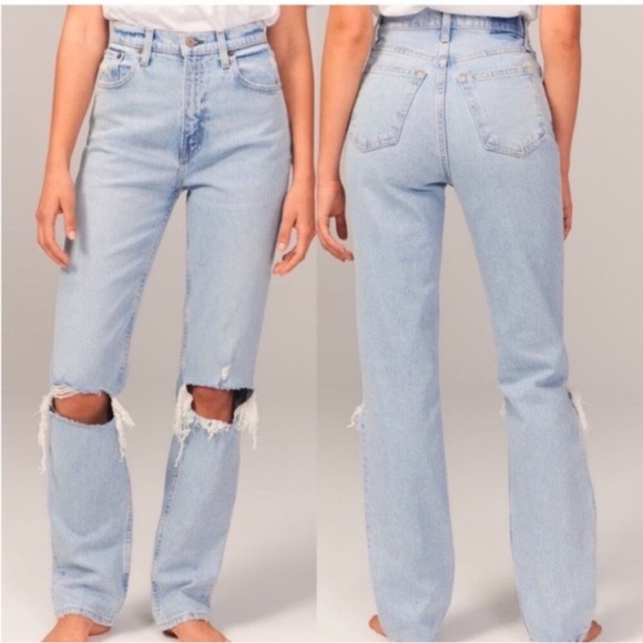 Abercrombie & Fitch Denim - Abercrombie & Fitch Curve love The 90s Straight Ultra High Rise Jeans size 2/26R